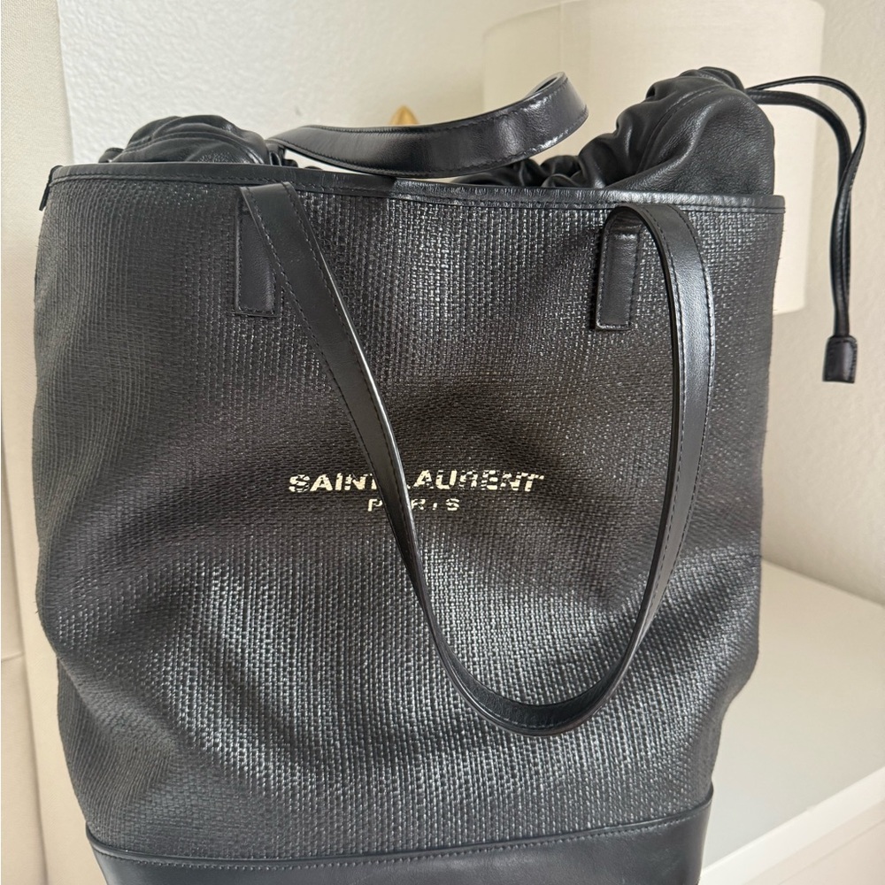 Saint Laurent Black Textured Leather Bag